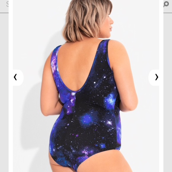 Hot Topic Galaxy Space Plus Size Swimsuit - Picture 3 of 8